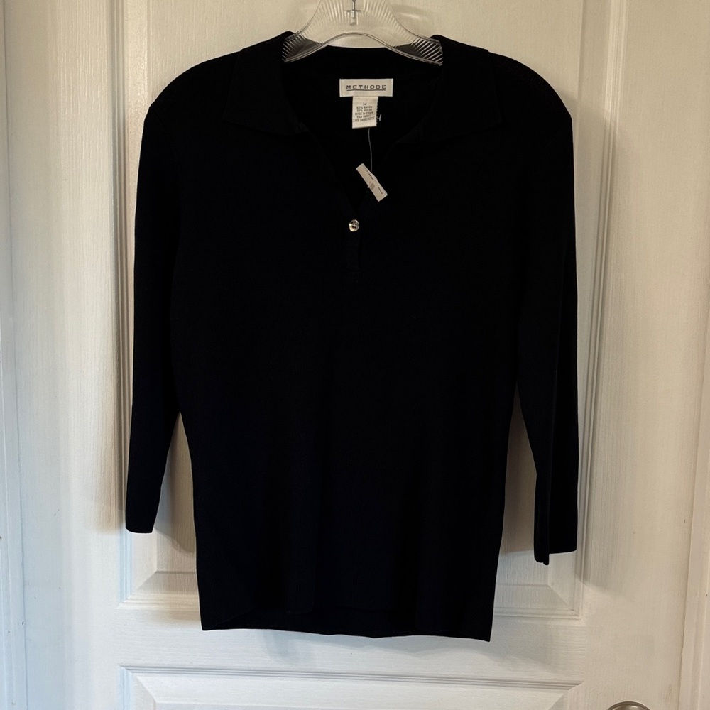 Methode Button Down Knit Top